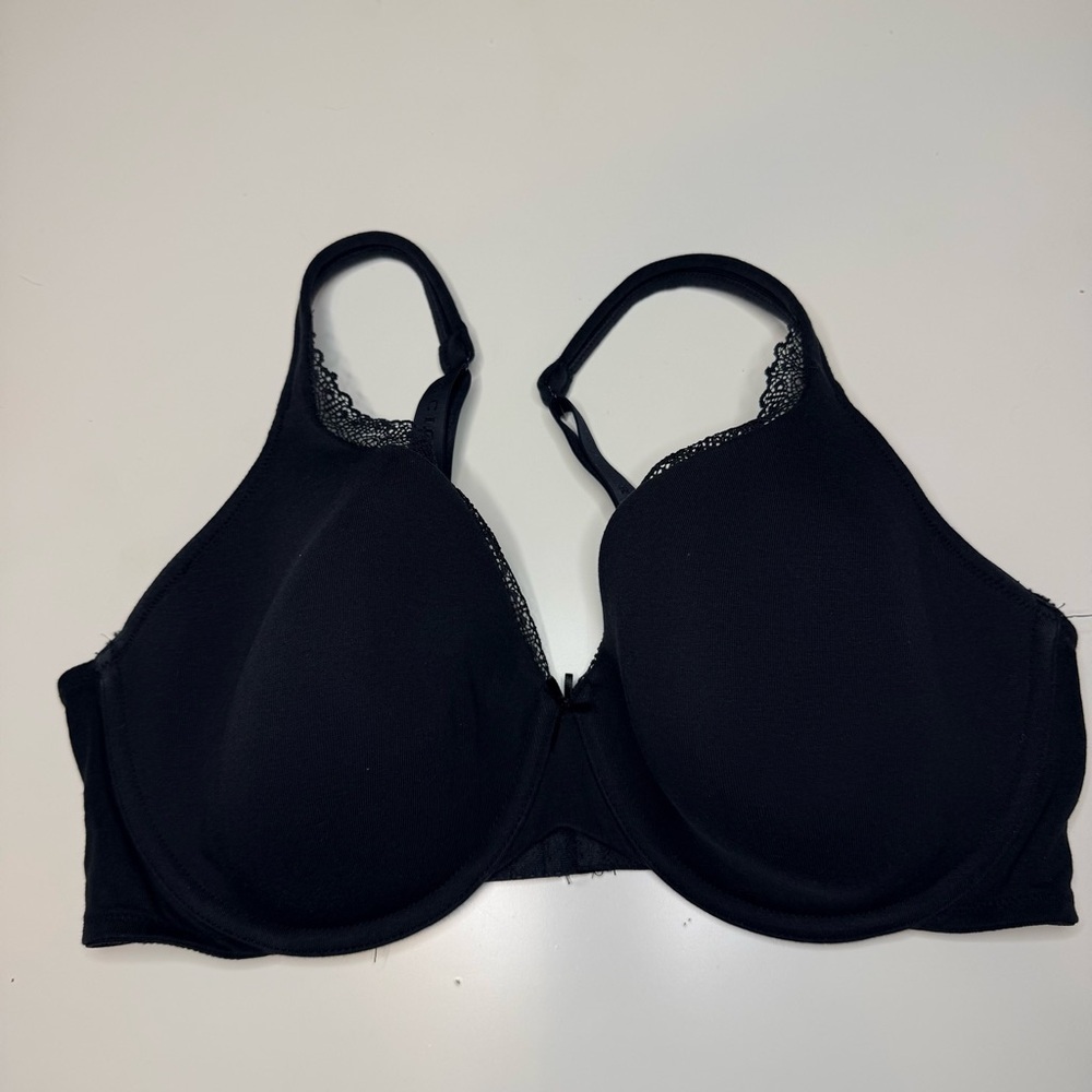 Cacique Black Full Coverage Lightly Lined T-Shirt Bra Size 40DD GUC
